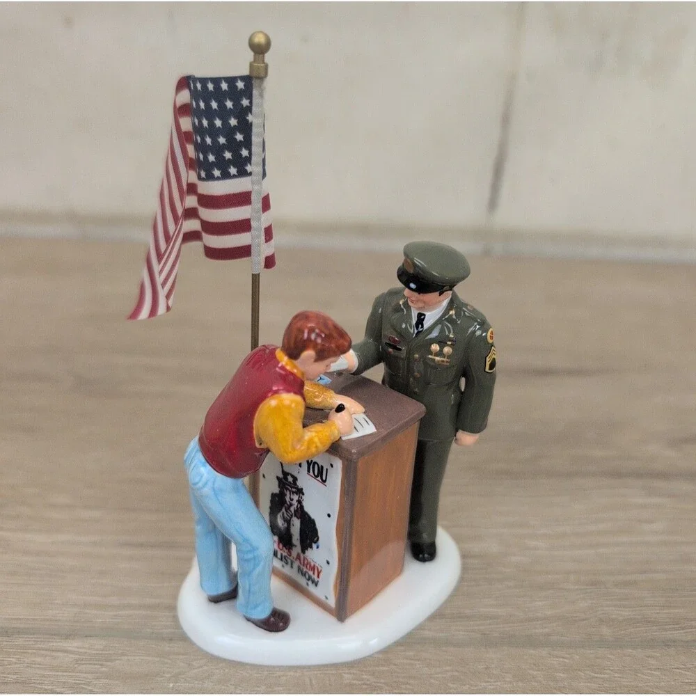VTG Department 56 Snow Village Brand New Recruit Military U.S. Army  56.55152